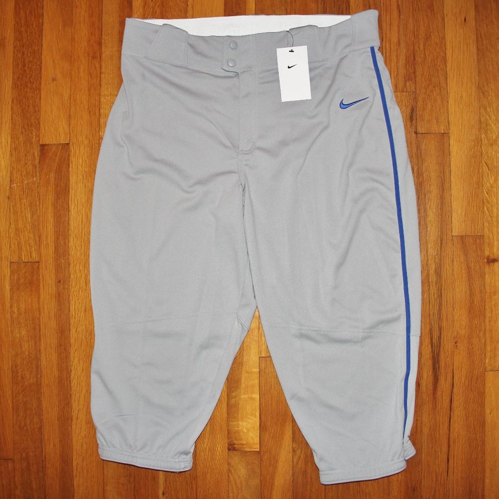 Nike Vapor Select High Piped Baseball Pants Mens XL Grey Blue Softball